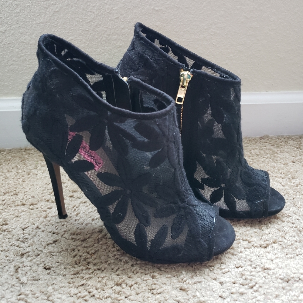 Malene Lace Peep Toe Booties